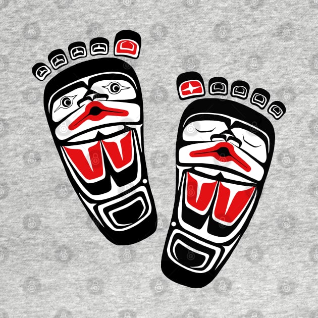 PNW Bigfoot Sasquatch footprints by Featherlady Studio